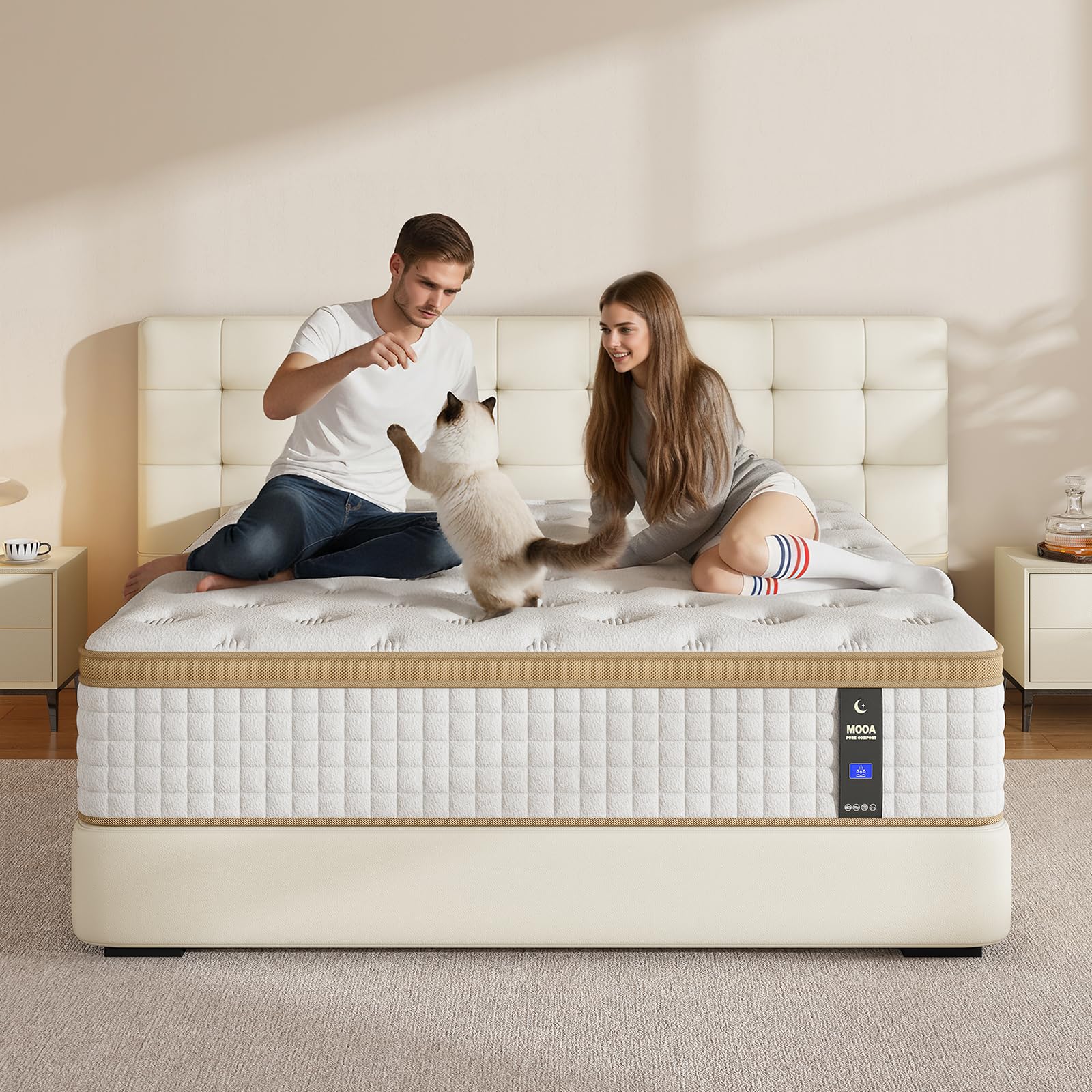 White__Beige Queen (U.S. Standard) 12 Inch-01